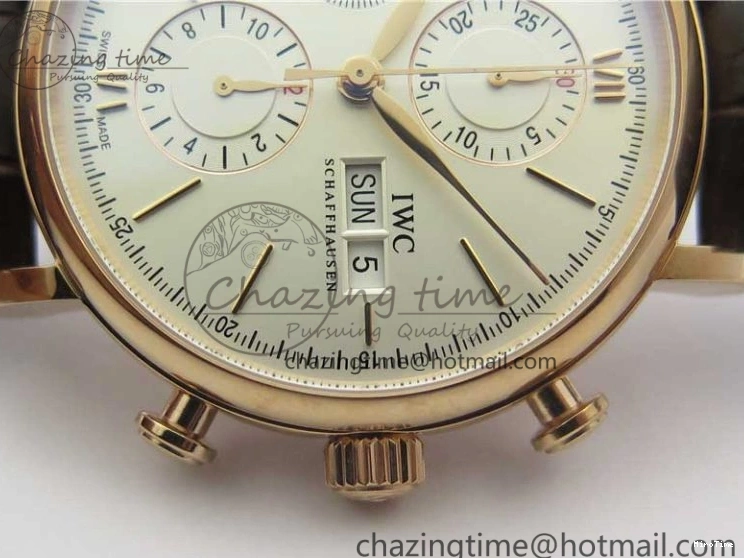 MIROTIME 0711 Efficient Portofino Chrono RG ZF 1:1 Best Edition White Dial on Brown Leather Strap A 7151